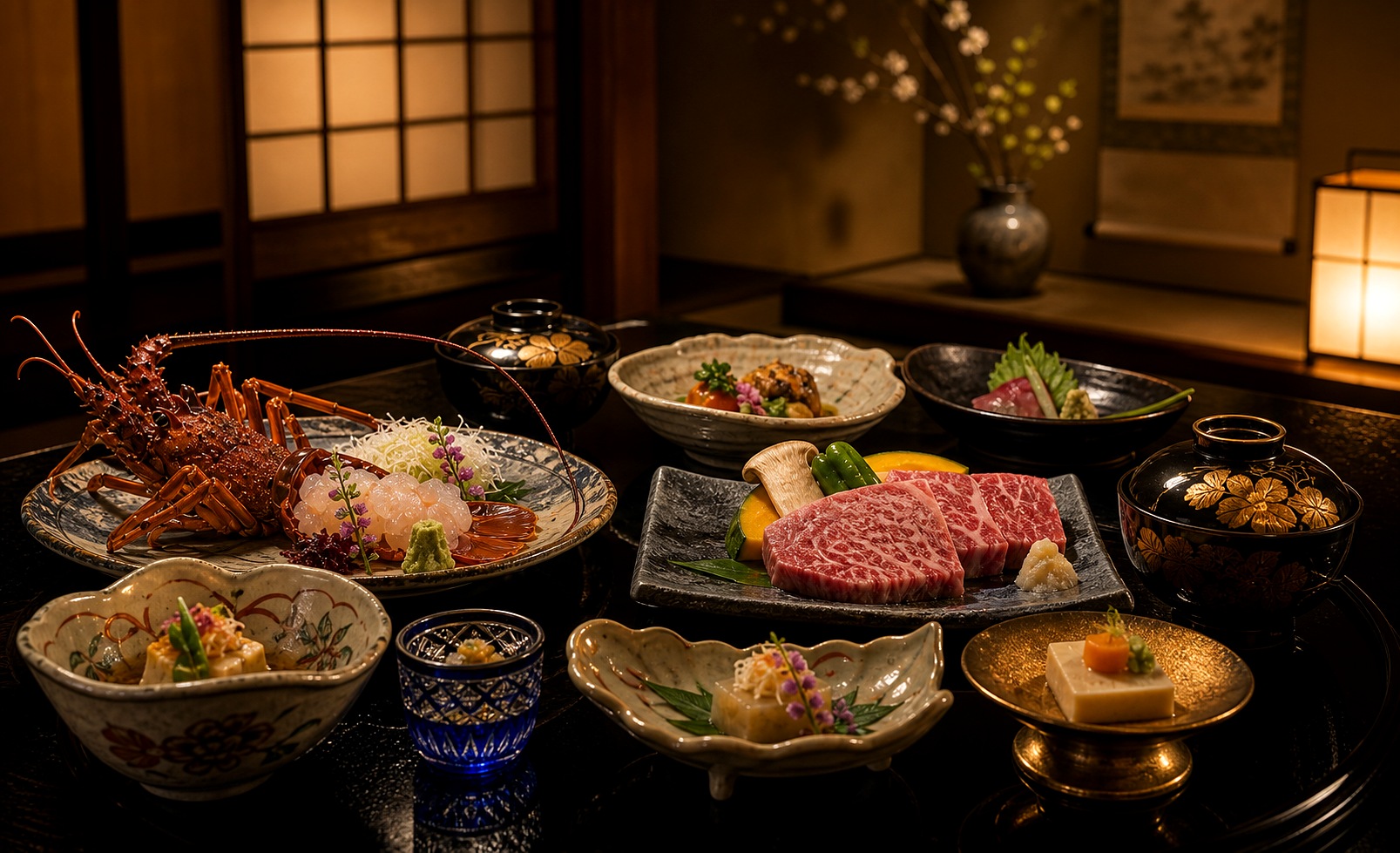 料庵の夜の懐石